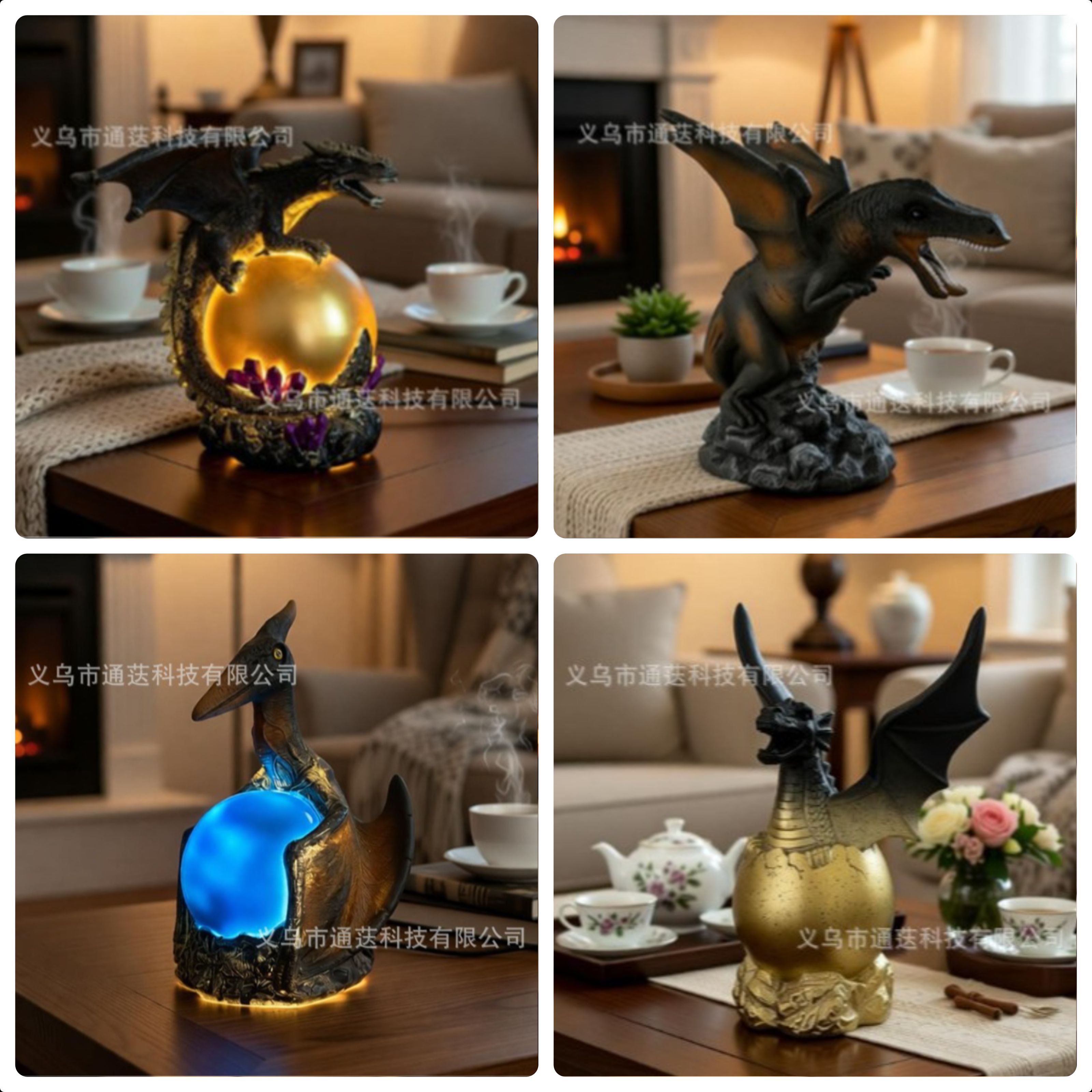 跨境新品 Pterosaur night light LED 床头书桌树脂摆件台灯装饰